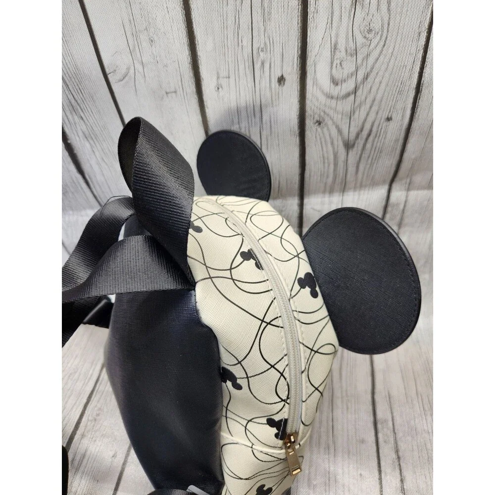 Disney Mickey Mouse Mini Backpack White Black Scribble Line Art 3D Ears Bioworld